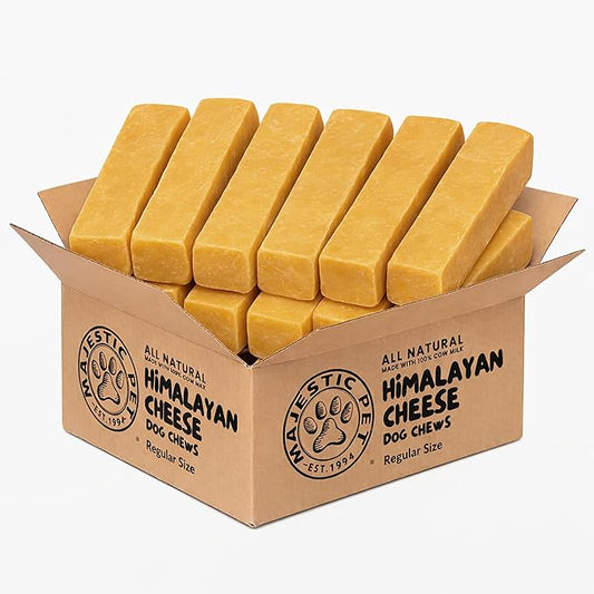Majestic Pet Himalayan All-Natural Cheese Dog Chews - Long Lasting Dental Chew for Dogs - Healthy Pet Treats with Beneficial Ingredients (Dental & Bone Support, Regular, 20 Pack)