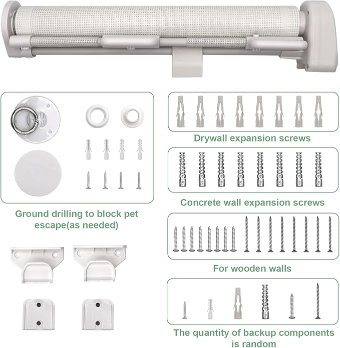 Pet Gates 14" H Short Dog Puppy Gate, Retractable Dog Gates Extends to 59 Inches for Stairs & Doorways Hallways (Drilling Required)