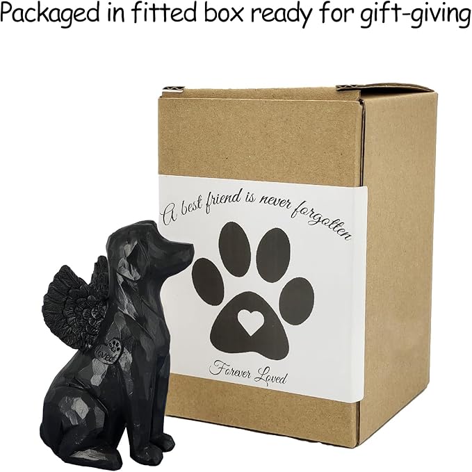 Angel Dog Statue, Memorial Gift for Dog Loss - Angel Wings