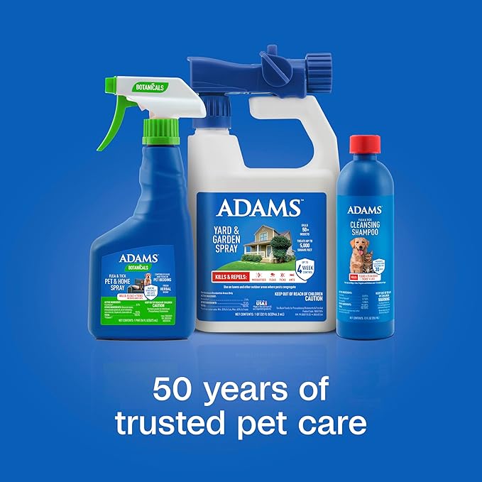 ADAMS Plus Flea & Tick Foaming Shampoo & Wash for Dogs & Puppies, Flea Shampoo to Treat Flea Infestations, Kills Ticks, Fleas, Flea Eggs & Lice, Cleans and Conditions Coat, 10 Ounces