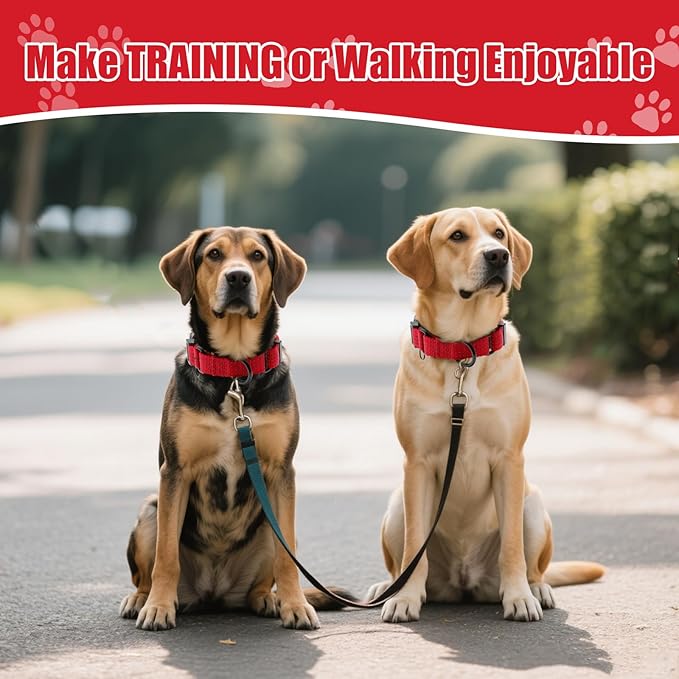 Martingale Dog Collar, Reflective No Pull Training Collar with Quick Release Buckle, Adjustable Heavy Duty Nylon Choker Collars for Small Medium Large Dogs(M,Red)