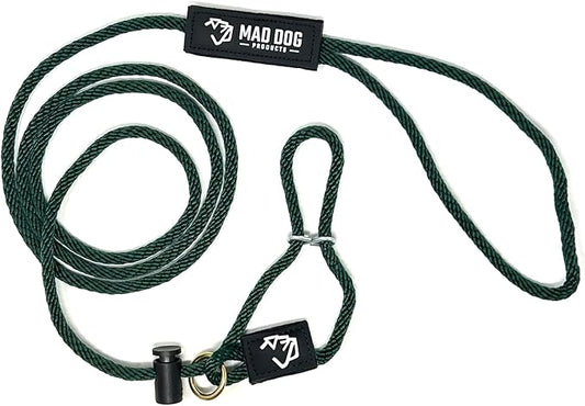 Mad Dog Products Easy Leader Dog Leash 1/4" x 10' Forest Green Signature Rope - Made in USA