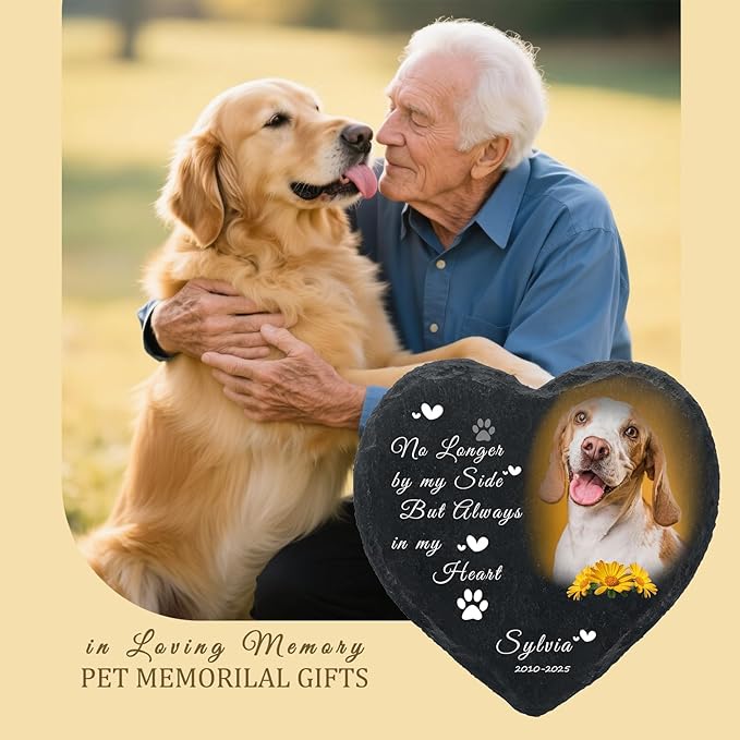 Personalized Dog Memorial Gifts for Loss of Dog, Custom Photo Pet Momorial Stone for Dogs, Cat Memorial Sympathy Gift, Dog Passing Away Gifts, Sympathy Gift for Pet Lovers (Style 7)