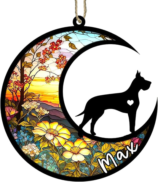 Personalized Dog Memorial, Custom Name Great Dane Dog Christmas Ornament with Name, Custom Breeds, Pet Loss Light Catcher, Gifts for Lovers Loss of Pet Sympathy on Mothers Day Christmas