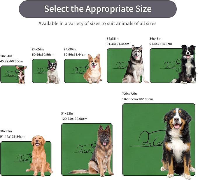 Washable Pee Pads for Dogs Reusable, 4 Pack 18"x24" Training Puppypads Absorbency Non-Slip & Leak-Proof for Pet Whelping Box Playpen Crate Sofa Bed Floors (Green)