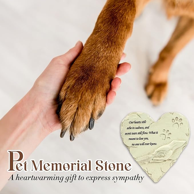 Pet Memorial Stone, Loss of Dog Sympathy Gift, Cat & Dog Passing Away Gift, Pet Loss Sympathy Gifts, Garden Stone for Pet Remembrance, Grave Marker Headstones for Dogs Cats(Yellow)