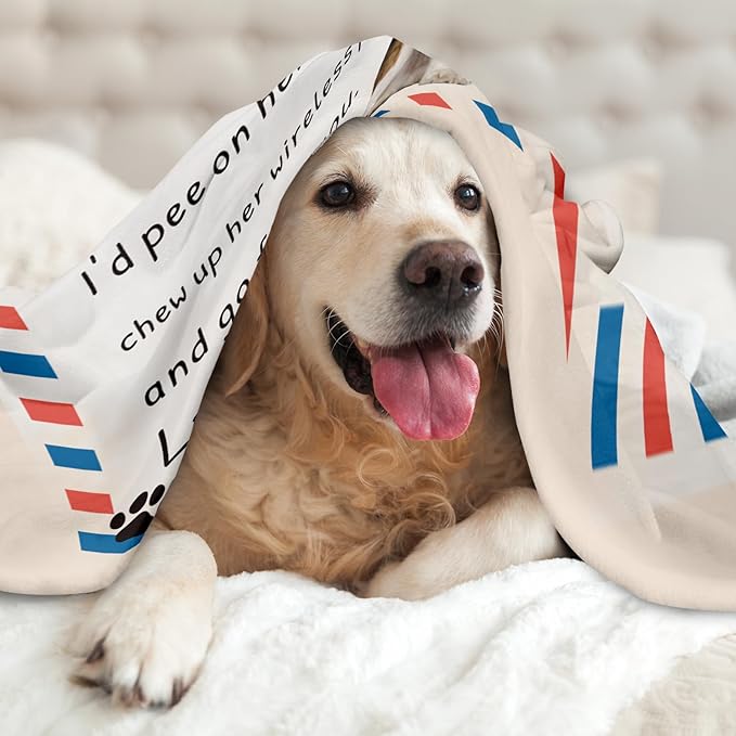 Generic Personalized Pet Memorial Throw Blanket, Custom Dog Cat Photo & Name, Customized Pet Memorial Gifts, Remembrance Gift for Dog Mom Dad
