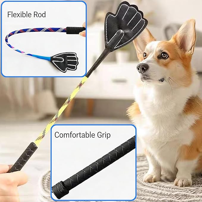 Random 2 Colors Dog Training Stick Pole, Puppy Training Tools Whip with Anti-Slip Handle, Outdoor and Indoor Exercise Interactive Dog Pole for Small Medium Dogs (Random 2Colors)
