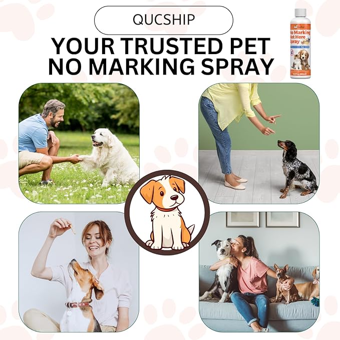 Qucship 8oz Indoor Dog Pee Deterrent Powder – No Pee Spray for Dogs - Reduce Indoor Marking Issues with This Pet Spray - no Marking Spray for Dogs Indoor Deterrent Powder – No Pee Spray for Dogs