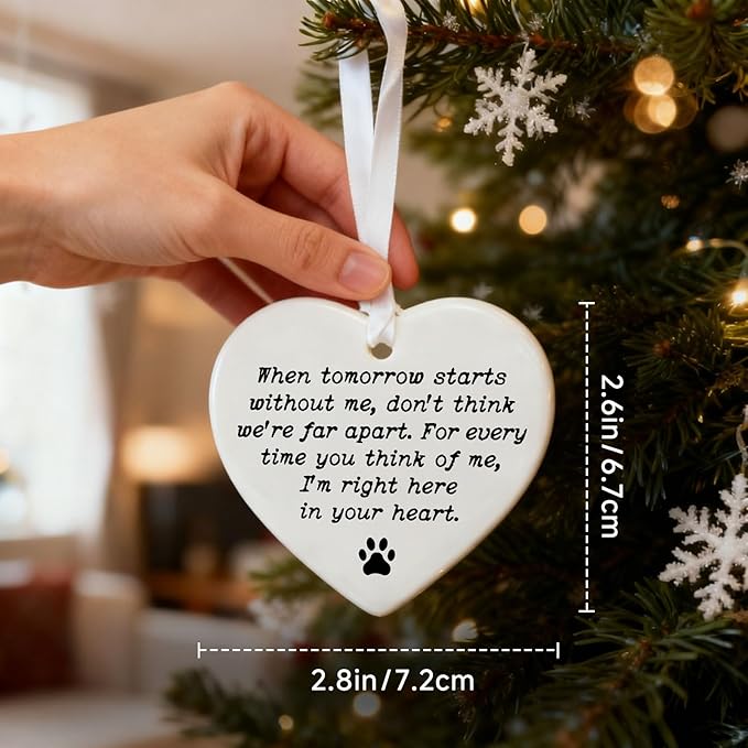 Pet Memorial Gift, Dog Sympathy Gift, Pet Memorial Ornament, Dog Loss Keepsake, When Tomorrow Starts Without Me Memorial Quote, Remembrance Ornament In Loving Memory (When Tomorrow)