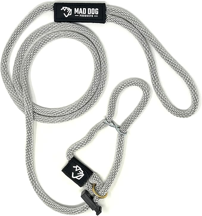 Mad Dog Products Easy Leader Dog Leash 1/2" x 15' Silver Signature Rope - Made in USA