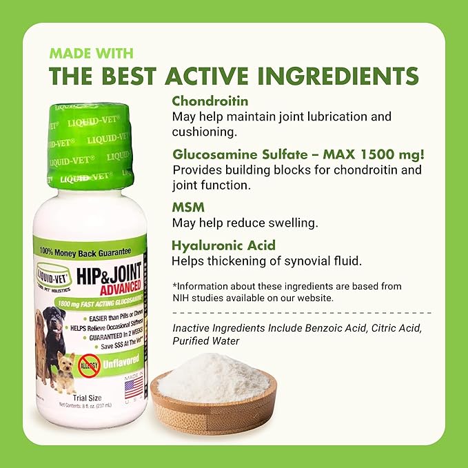 K9 Hip & Joint Advanced Formula, Allergy-Friendly Unflavored, 8 oz Trial Size Buy 1 Get 1 FREE