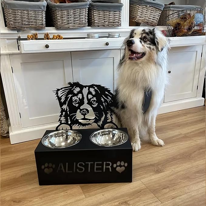 Personalized Dog Food Bowl Holder,Customized with Your Pet'S Name Pet Feeding Supplies Bowl Stainless Steel Dog Food and Water Dishes Gift for Pet Lovers (German Shepherd)