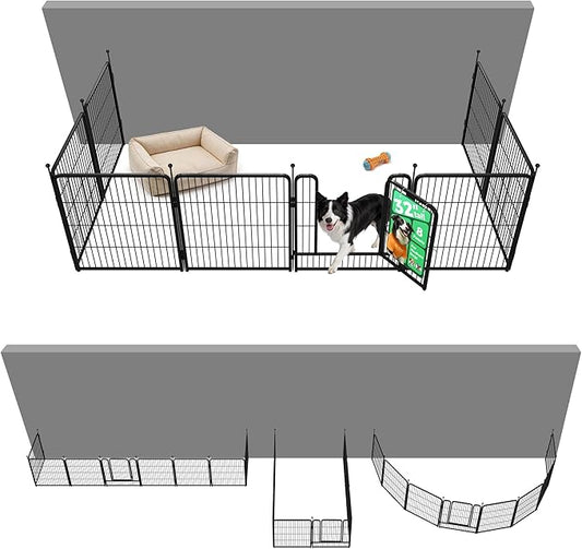 FXW Rollick Dog Playpen with Anchor Kit (Pack of 4) – 32 Inch 8-Panel Dog Pen for Medium & Large Dogs, Stable & Safe Indoor/Outdoor Play│Patented
