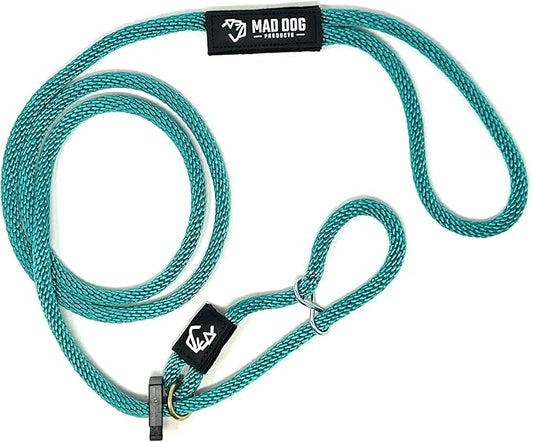 Mad Dog Products Easy Leader Dog Leash 1/2" x 4' Teal Signature Rope - Made in USA