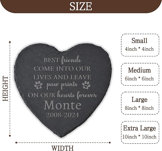 Personalized Pet Memorial Stone, Dog Memorial Gifts for Loss of Dog, Pet Loss Gifts, Pet Memorial, Loss of Dog Sympathy Gift, Dog Remembrance Gift, Pet Bereavement Gifts - Best Friends