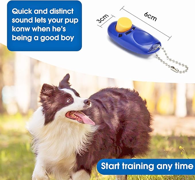 BAAPET 15/20/30/50/100 ft Long Dog Training Leash with Clickers for Small, Medium and Large Dogs or Cats (50 Feet, Blue)