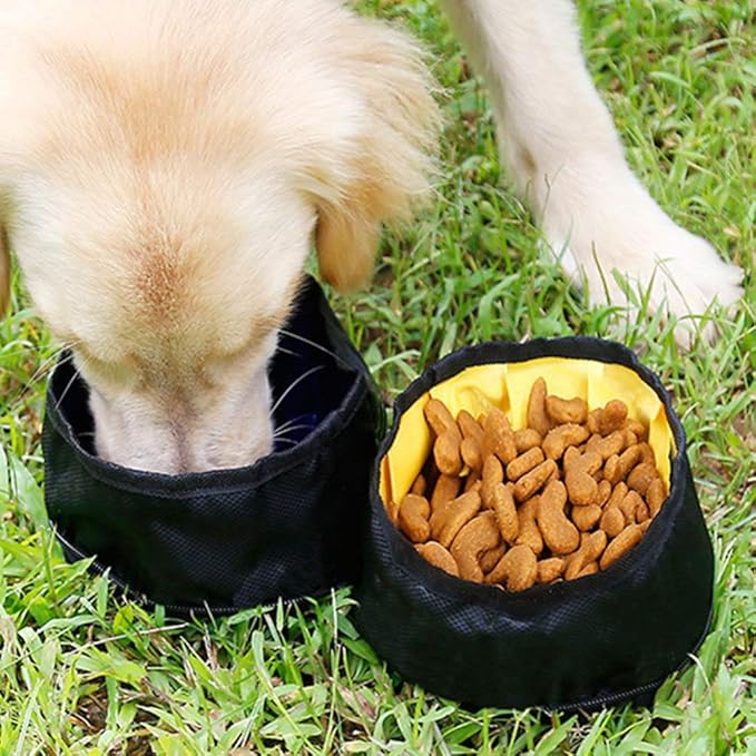 balacoo Portable Dog Bowls for Outdoor Feeding Dual Capacity for Food Water Carabiner Pet Supplies for Traveling Cats Dogs
