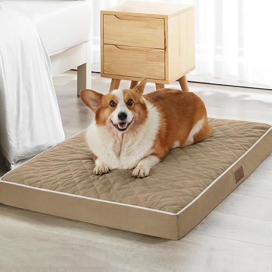 WNPETHOME Orthopedic Dog Bed for Crate, Waterproof Extra Large Dogs Bed with Removable Washable Cover, Multi-Needle Quilting Dogs Crate Beds