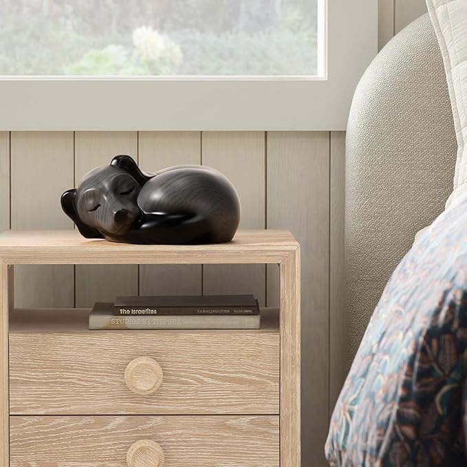 Pet Urns,Sleeping Resin Cremation Dog Urn, Dog Urns for Ashes, Small Animal Urn（Gray）…