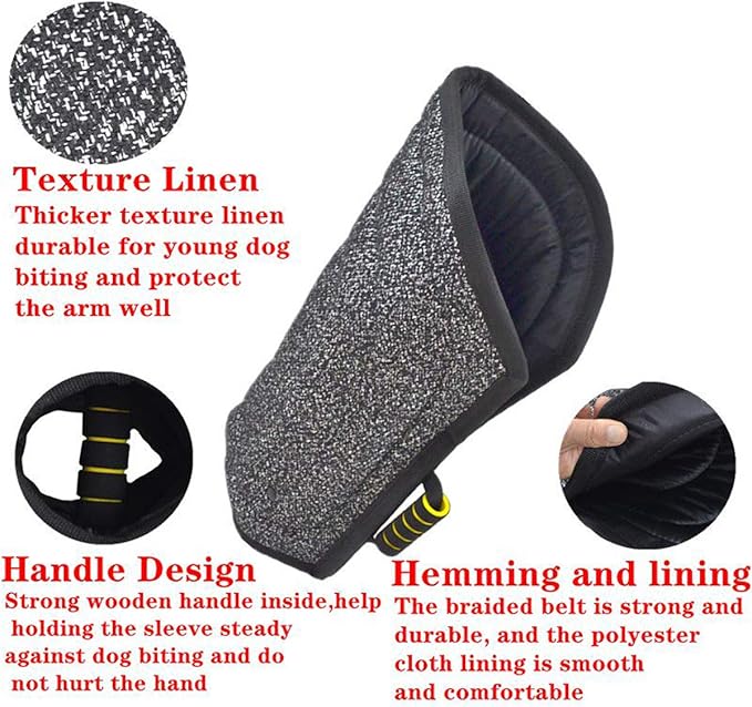 Morezi Dog Bite Sleeve Training Protection, Heavy Duty Nylon Durable, Fit Pit Bull German Shepherd Malinois, Puppy Small Dogs Training Biting Tugging War Toy - Black White