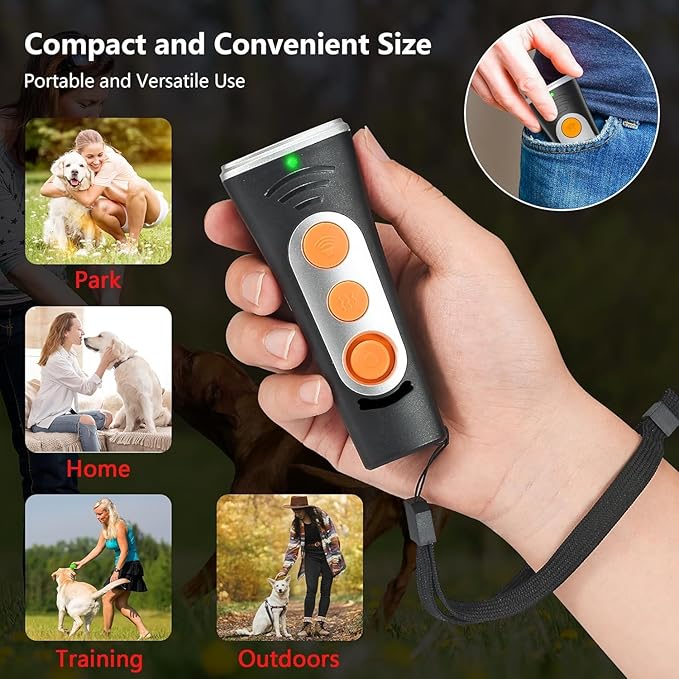 BONSO 2025 New Dog Bark Deterrent Device, 50ft Long-Range Ultrasonic Barking Control Device - Effective Anti-Barking Device to End Bad Behavior, Alternative to Shock Collars (Black)