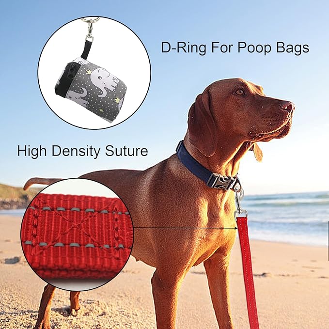Nylon Short Leash 24 Inches Durable Dog Lead with Handle, Heavy Duty Dog Padded Handle and D-Ring for Control, Traffic Leash 2FT Long for Small to Large Sized Dogs Training Red