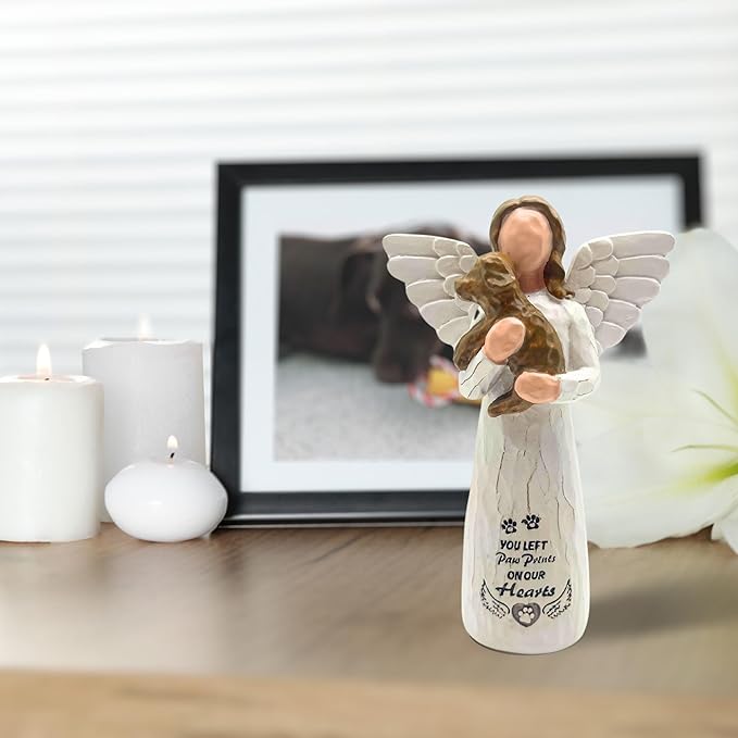 Dog Memorial Gifts for Loss of Dog, Pet Memorial Gifts for Dogs, -Sculpted Hand-Painted Angel Figurines – Loss of Dog Sympathy Gift, Dog Bereavement Gifts, Dog Remembrance Gift, Dog Passing Away Gifts