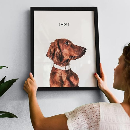 Pet Portrait from Your Photos - Dog Memorial Gifts for Loss of Dog, Personalized Gift for Her Birthday, Pet Memorial Gift for Dog, Gift for Women/Men, Cat & Dog Portrait, Modern Watercolor