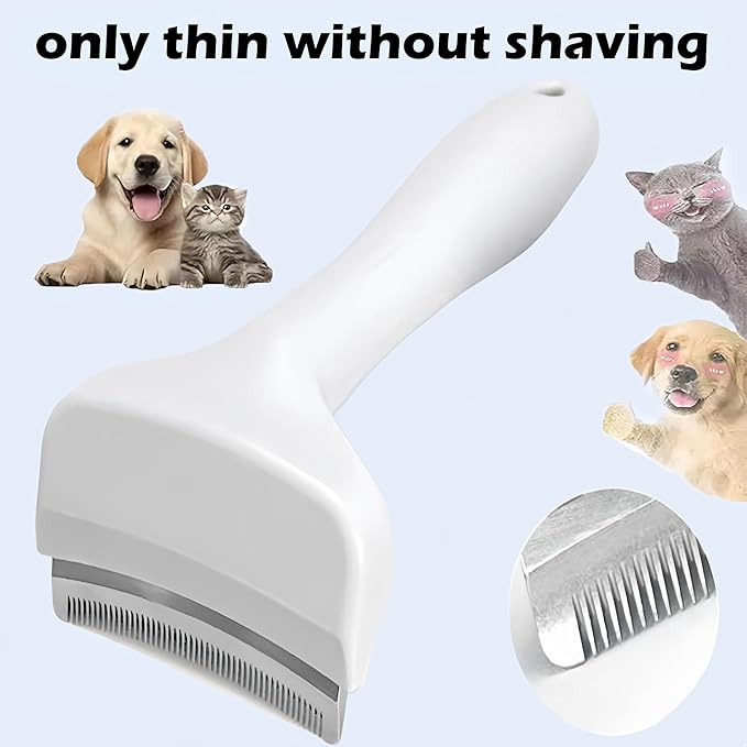 V-Tooth Deshedding Comb, Tooth Deshedding Comb for Pets Dog & Cat Grooming Brush Multifunctional Pet Comb with Ergonomic Handle for Shedding, Tight V-Shaped Teeth Shedding Combs (Blue, Small)