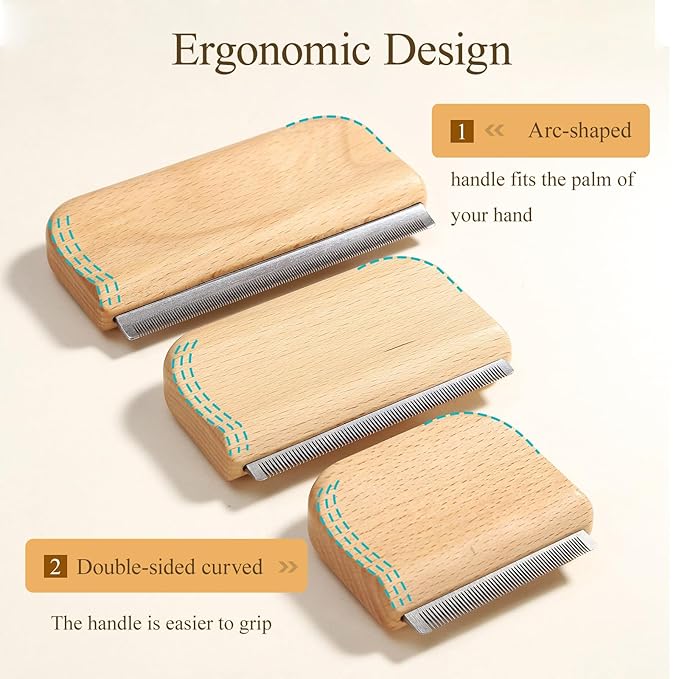 Undercoat Rake Dog Brush Dematting Comb cat shedding tool Dematting Tool Pet Brush Efficiently Detangle and Groom Coats for Large Medium Small Dogs and Cats Comb for Grooming Premium (M 4.33 inch)