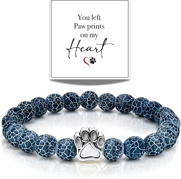 LINGYUAN Pet Memorial Gifts for Dogs Cats, Pet Memorial Bracelet, Remembrance Pet Loss Sympathy Gift for Cat Dog Lovers, Bereavement Gifts for Loss of Pet