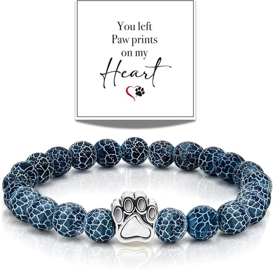 LINGYUAN Pet Memorial Gifts for Dogs Cats, Pet Memorial Bracelet, Remembrance Pet Loss Sympathy Gift for Cat Dog Lovers, Bereavement Gifts for Loss of Pet