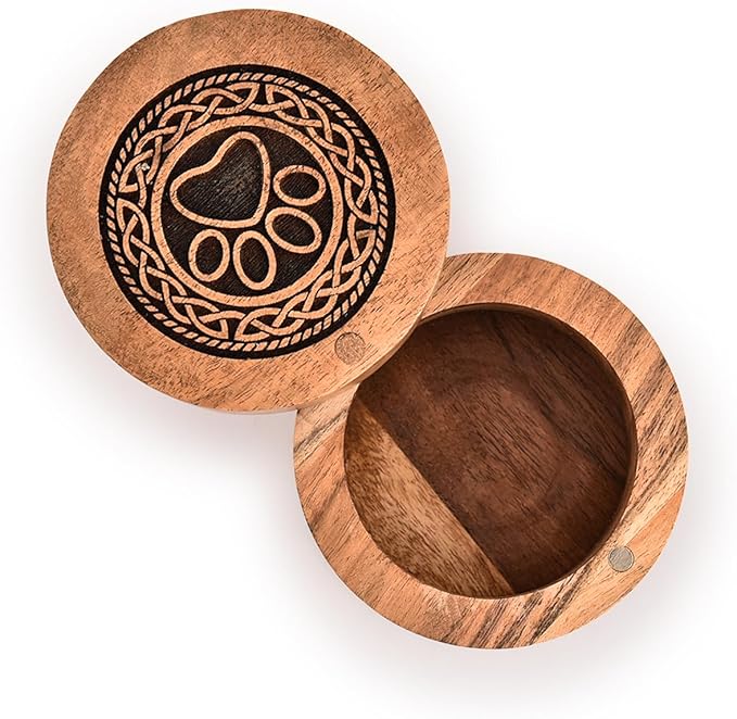 Kimona Dog Urn Wooden Pet Memorial Keepsake Cremation Urns for Ashes Pet Urn Wood Keepsake Box Urns for Cat Dogs Ashes (3.5" x 3.5" x 2.5")