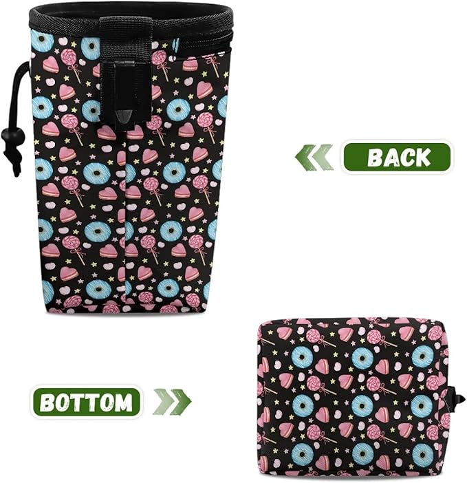 Horse Flowers Puppy Treat Bag 3 Ways to Wear, Dog Treat Pouch Closes Easy to Prevent Spills Pocket Sized Puppy Dog Training Treat Bag Perfect for Long Walks Or Training