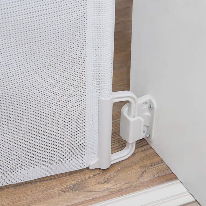 EasyBaby Extra Wide and Extra Tall Retractable Baby Gate Extends up to 71" Wide, 39.3" (100cm) Tall, White/Pet Retractable Gates for Stairs, Doorways, Hallways, Indoor and Outdoor