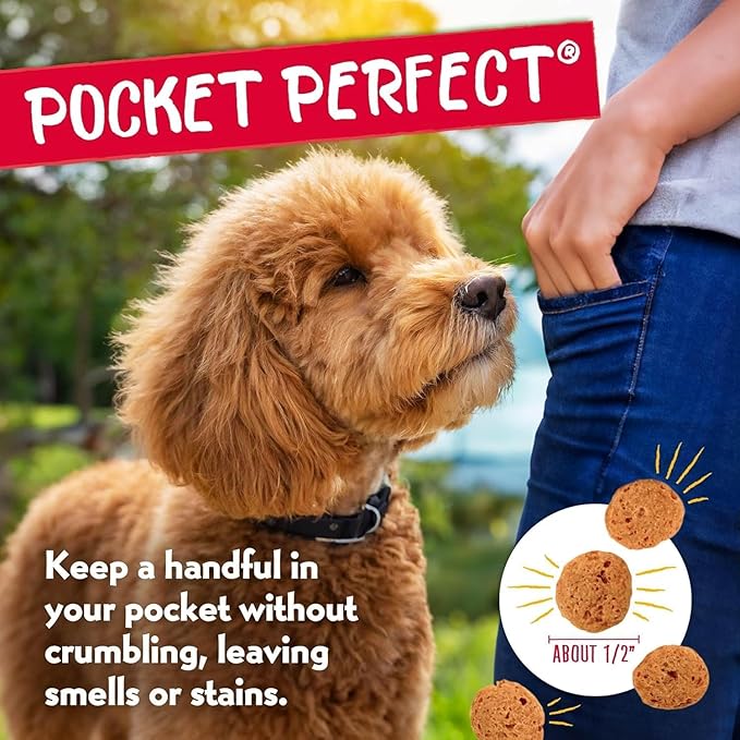 Charlee Bear Dog Training Treats for Small, Medium & Large Breeds, Crunchy Low Calorie Grain Free Dog Treats, USA Made, Chicken, Pumpkin & Apple, 3 Pack, 8oz Each