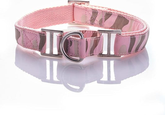 Remy II - The Recycled Ribbon Martingale Adjustable Collar No-Pull Pet Training Collars Dogs, Pink Camo, Small