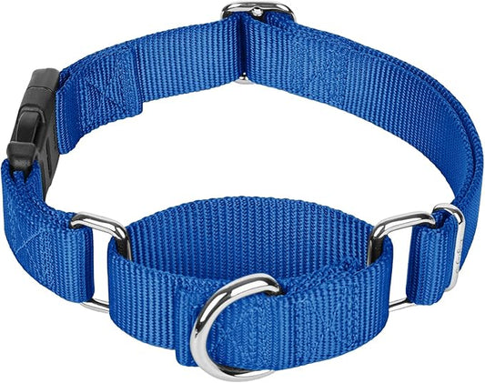 Martingale Collar for Dogs with Quick Release Buckle, Heavy-Duty Solid Color Nylon Training Collars - Adjustable No-Slip Design for Medium & Large Dog
