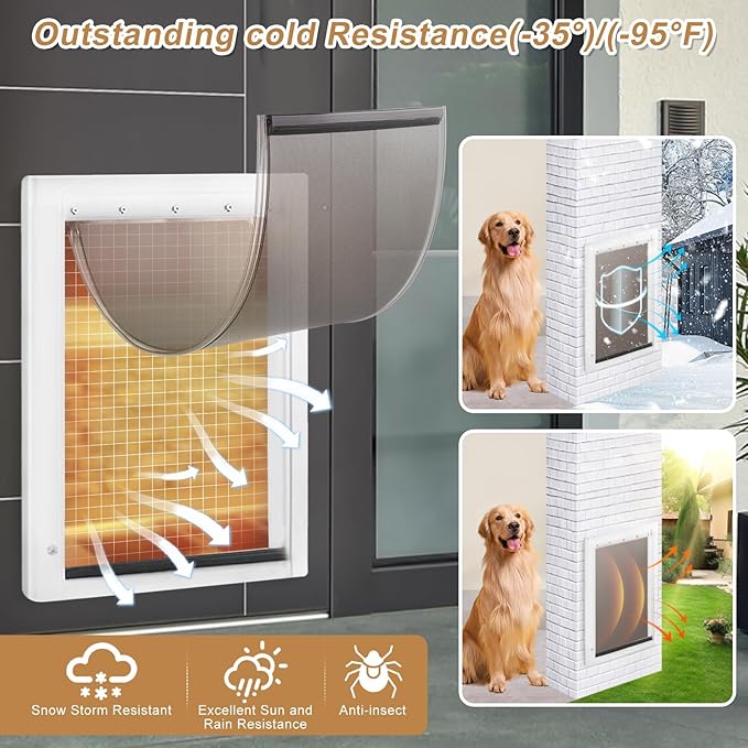 Large Dog Door Replacement Flap with Screws, Compatible with PAC11-11039, Measures 10 1/8" X 16 7/8", Cat Pet Door Replacement Flap, Weather Resistant and Easy to Install
