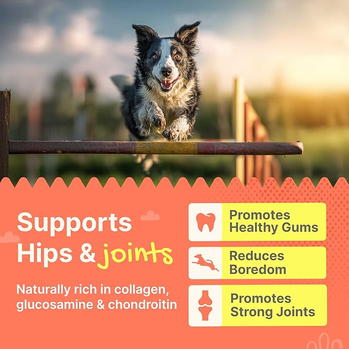 Gaines Pet Duck Feet for Dogs – 8 Count, Natural Chews with Glucosamine, Chondroitin & Collagen – Single Ingredient Dog Treats, Grain-Free, USA Made, Joint & Dental Health Support