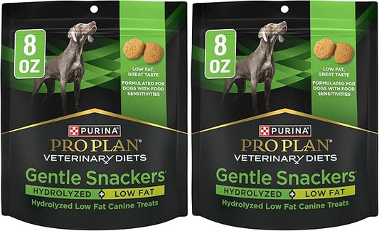 Pro Plan Veterinary Diets Purina Gentle Snackers Hydrolyzed Plus Low Fat Dog Treats - 8 oz. Pouch (Pack of 2)