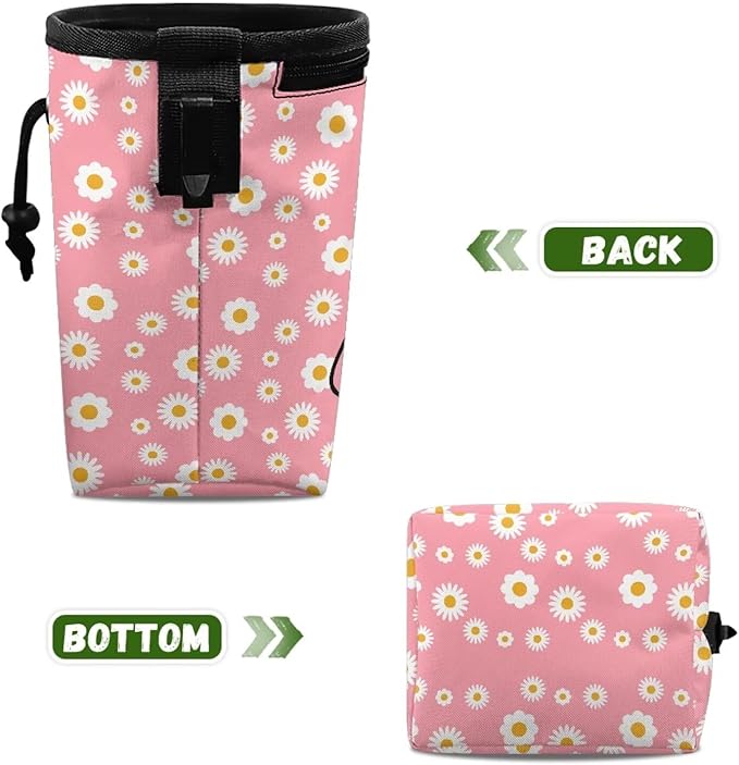 Dog Daisy Dog Treat Pouch Easily Carries Puppy Training Pouch, Versatile Dog Walking Bag Bait Bag Training Bag for Treats, Kibbles, Toys & Accessories