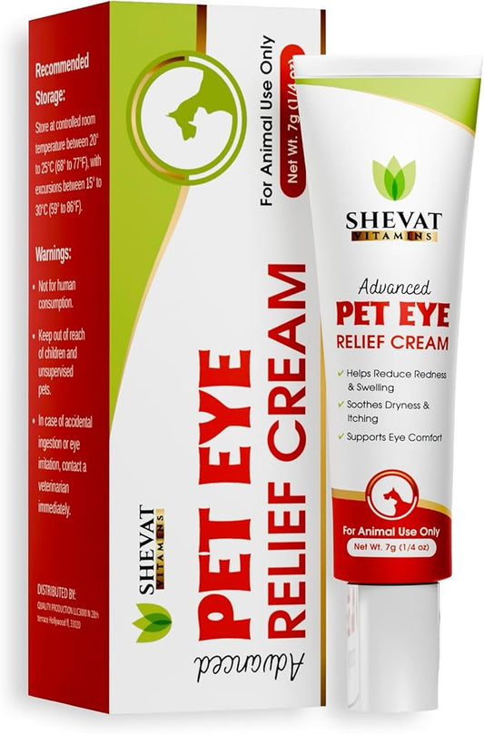 Pet Eye Relief Cream – Soothes Irritation & Moisturizes Dry Eyes – Dog Eye Cream, Cat Eye Ointment, and Pet Eye Care for Dogs, Cats & Horses – 7g Tube