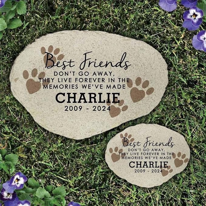 Personalized Dog Memorial Garden Stone, Best Friends Flat Stepping Stone, Loss of Pet