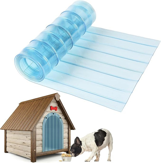 Dog Door Replacement Flap Plastic Vinyl Door Strips Transparent Dog House Door Flap Strips for DIY Dog or Cat Door, Easy to Cut & Install, 11.8 in x 4.9 ft
