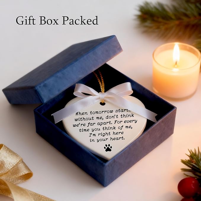 Pet Memorial Gift, Dog Sympathy Gift, Pet Memorial Ornament, Dog Loss Keepsake, When Tomorrow Starts Without Me Memorial Quote, Remembrance Ornament In Loving Memory (When Tomorrow)