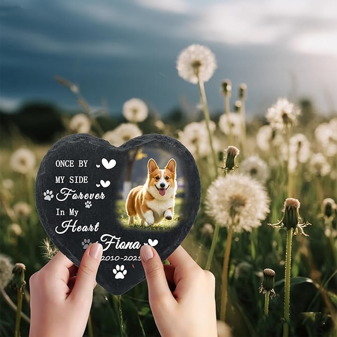Personalized Dog Memorial Gifts for Loss of Dog, Custom Photo Pet Momorial Stone for Dogs, Cat Memorial Sympathy Gift, Dog Passing Away Gifts, Sympathy Gift for Pet Lovers (Style 1)