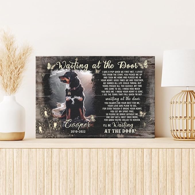 Dem Canvas Personalized Photo Canvas Prints, Pet Memorial Gifts - Dog & Cat Loss Gifts (24x16)