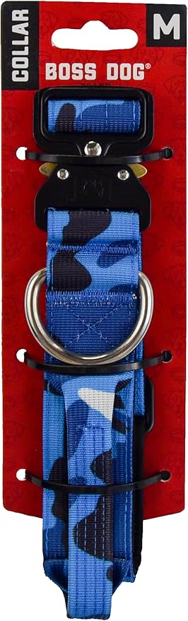 Boss Dog Tactical Collar, Blue Camo, Medium